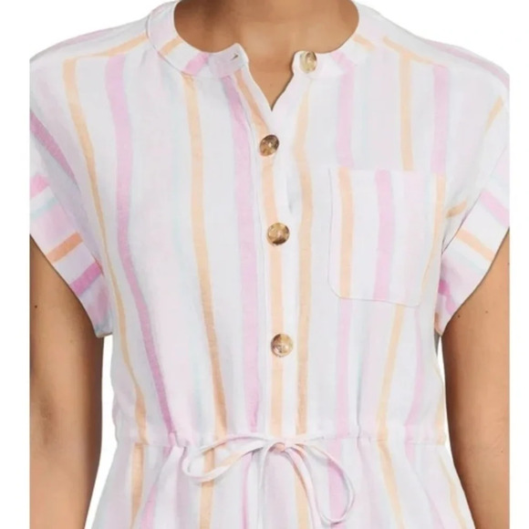 Time and Tru Women's Short Sleeve Shirt Dress classic American nautical size M - Picture 4 of 9